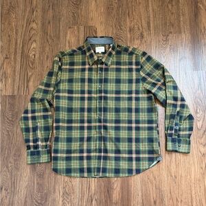 Green and Yellow Plaid Men's Dress Shirt
